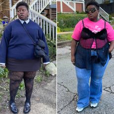 Collage of Lydia Okello's retro trend looks