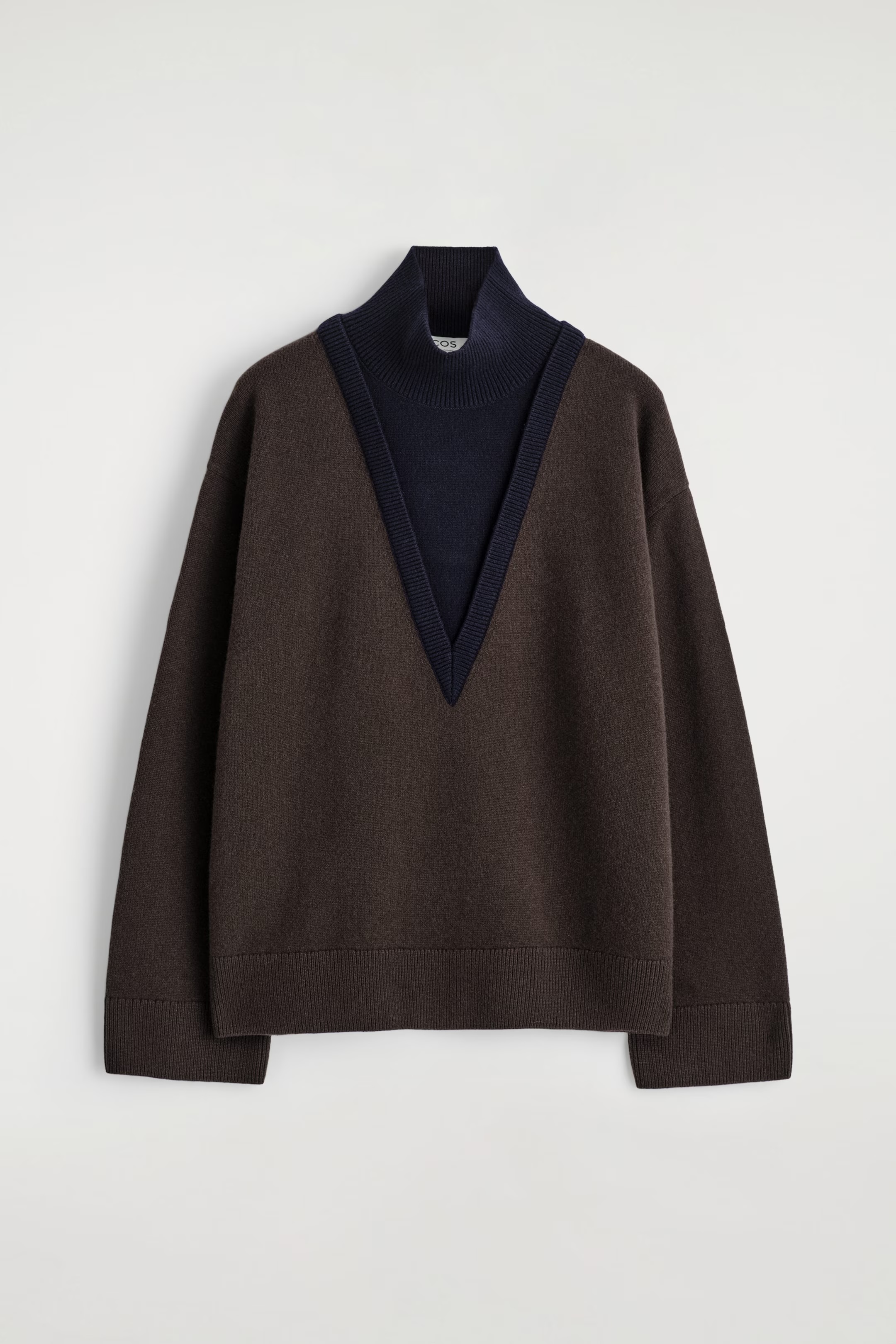 Cos layered merino wool sweater
