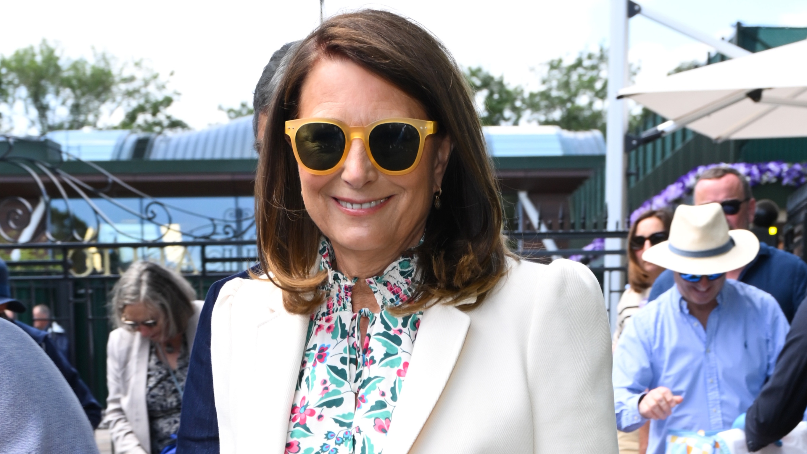 Carole Middleton attends day four of the Wimbledon Tennis Championships at the All England Lawn Tennis and Croquet Club on July 04, 2024