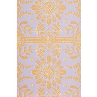 Lilac and orange ornate wallpaper