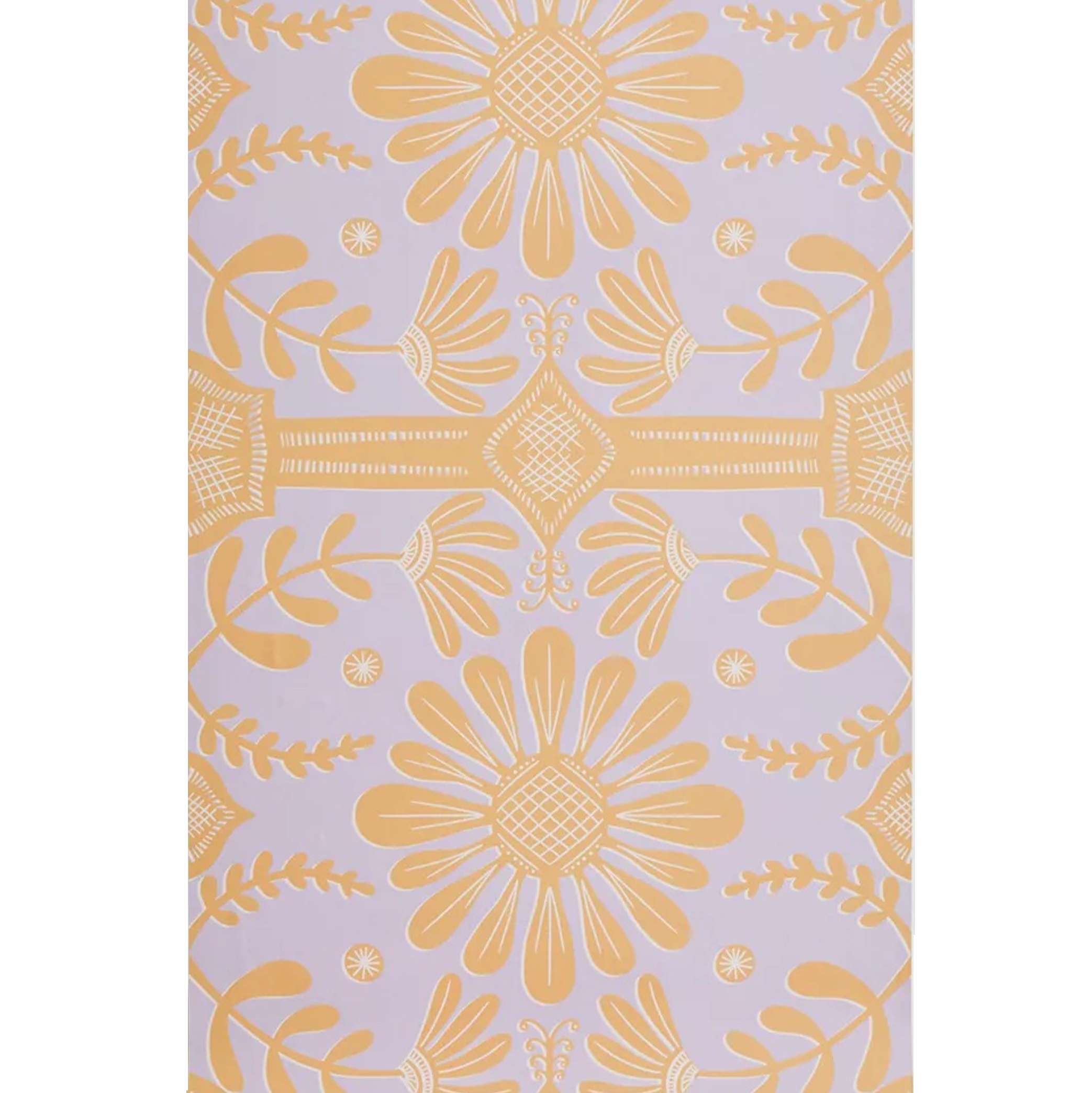 Lilac and orange ornate wallpaper