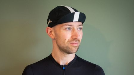 Rapha Cap II being worn by a white male