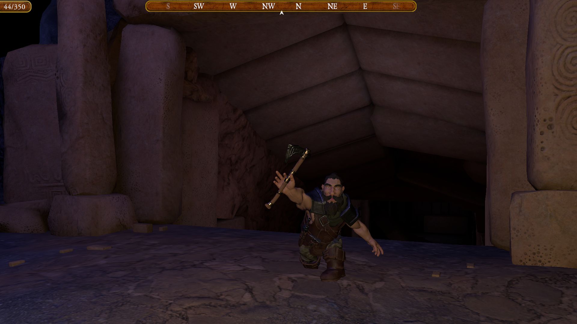 Un nain lançant une hache dans Colossal Cave