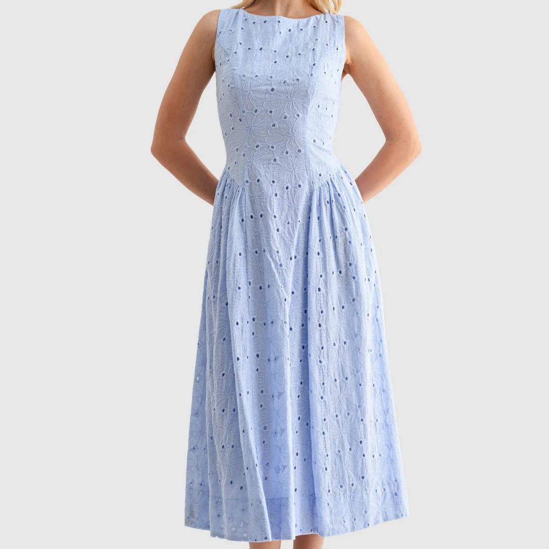 All in Favor Broderie Anglaise Dress