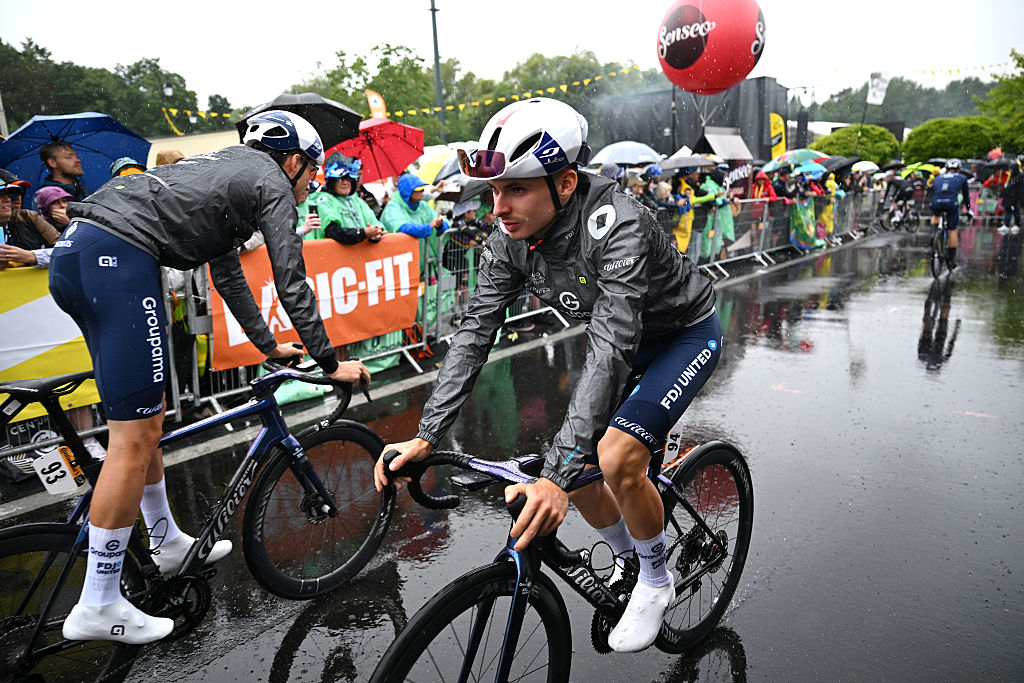 LAUWIN-PLANQUE - JULY 06: Romain Gregoire of France and Team Groupama - FDJ prior to the 112th Tour de France 2025, Stage 2 a 209.1km stage from Lauwin-Planque to Boulogne-sur-Mer / #UCIWT / on July 06, 2025 in Lauwin-Planque, France.