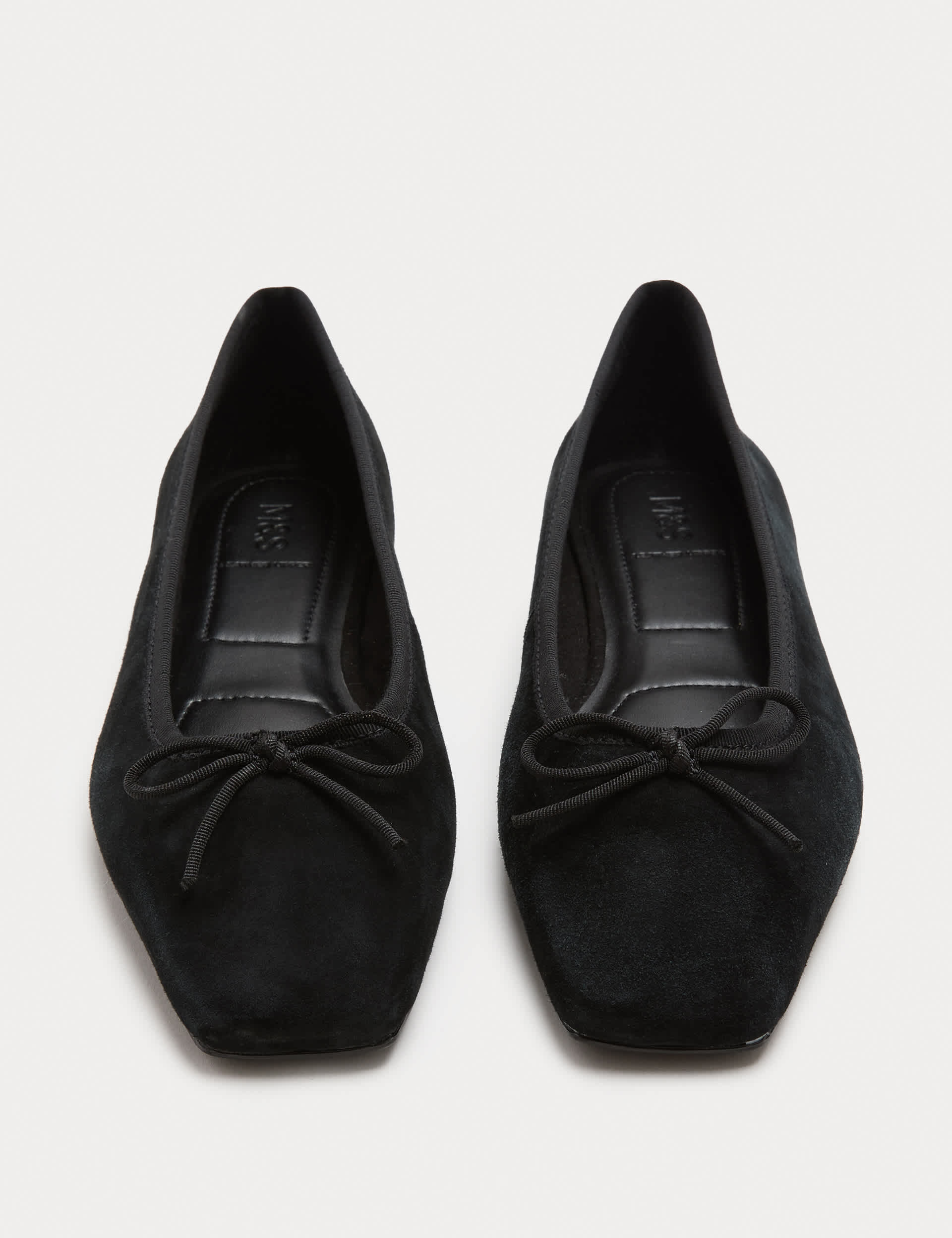 Suede Flat Square Toe Ballet Pumps