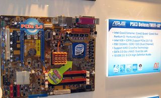 The P5E3 Deluxe is one hell of a motherboard, as it also carries a 802.11 a/b/c module. Apart from that, this can be considered an upper mainstream motherboard.