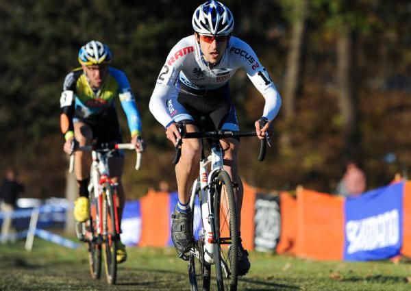 Jeremy Durrin leads Adam Myerson.