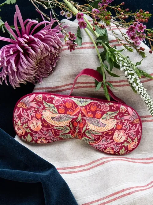 Strawberry Thief Lavender Velvet Eye Mask at John Lewis 