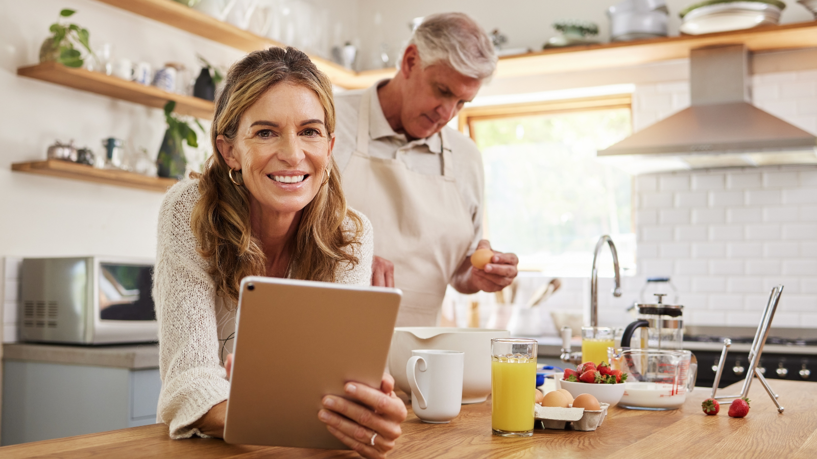 Stock photos of people with tech devices.