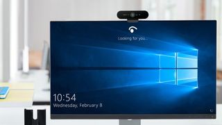 Windows desktop computer with Logitech webcam