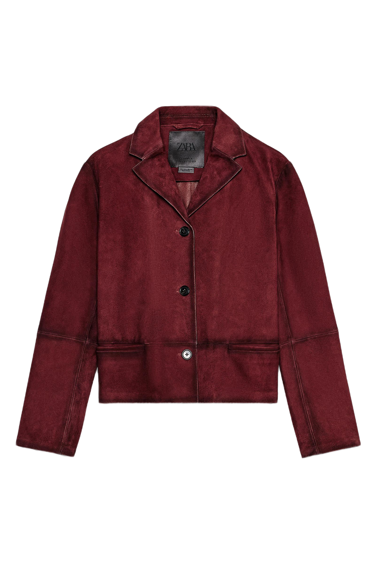 Zara 100% Suede Leather Blazer Zw Collection