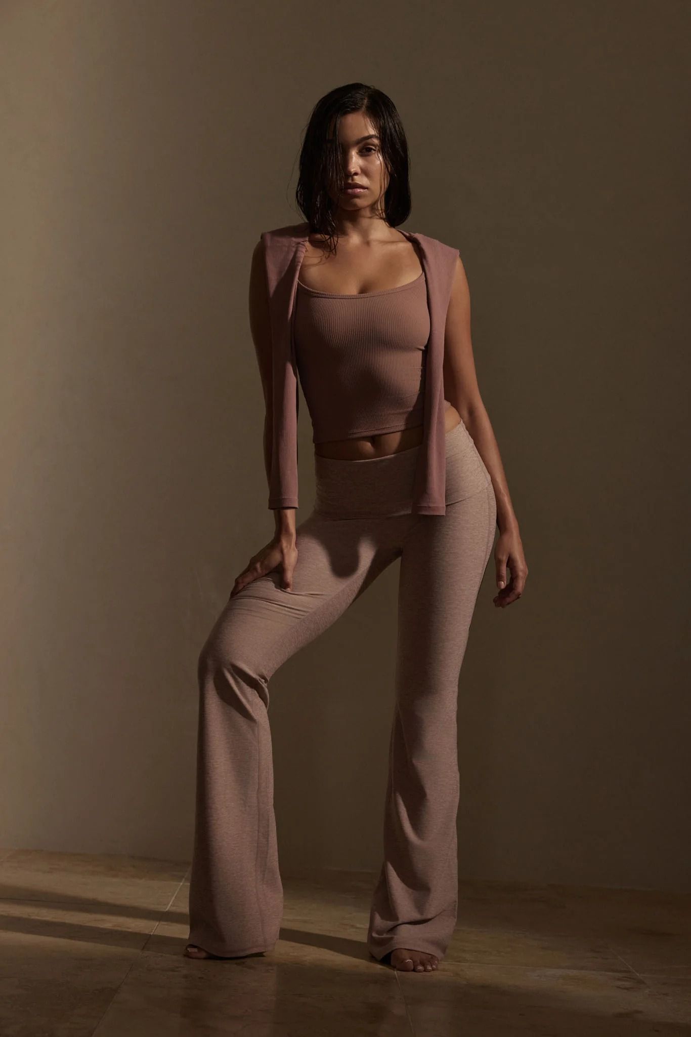 Monday Body, Melrose Flared Legging - Heather Mauve