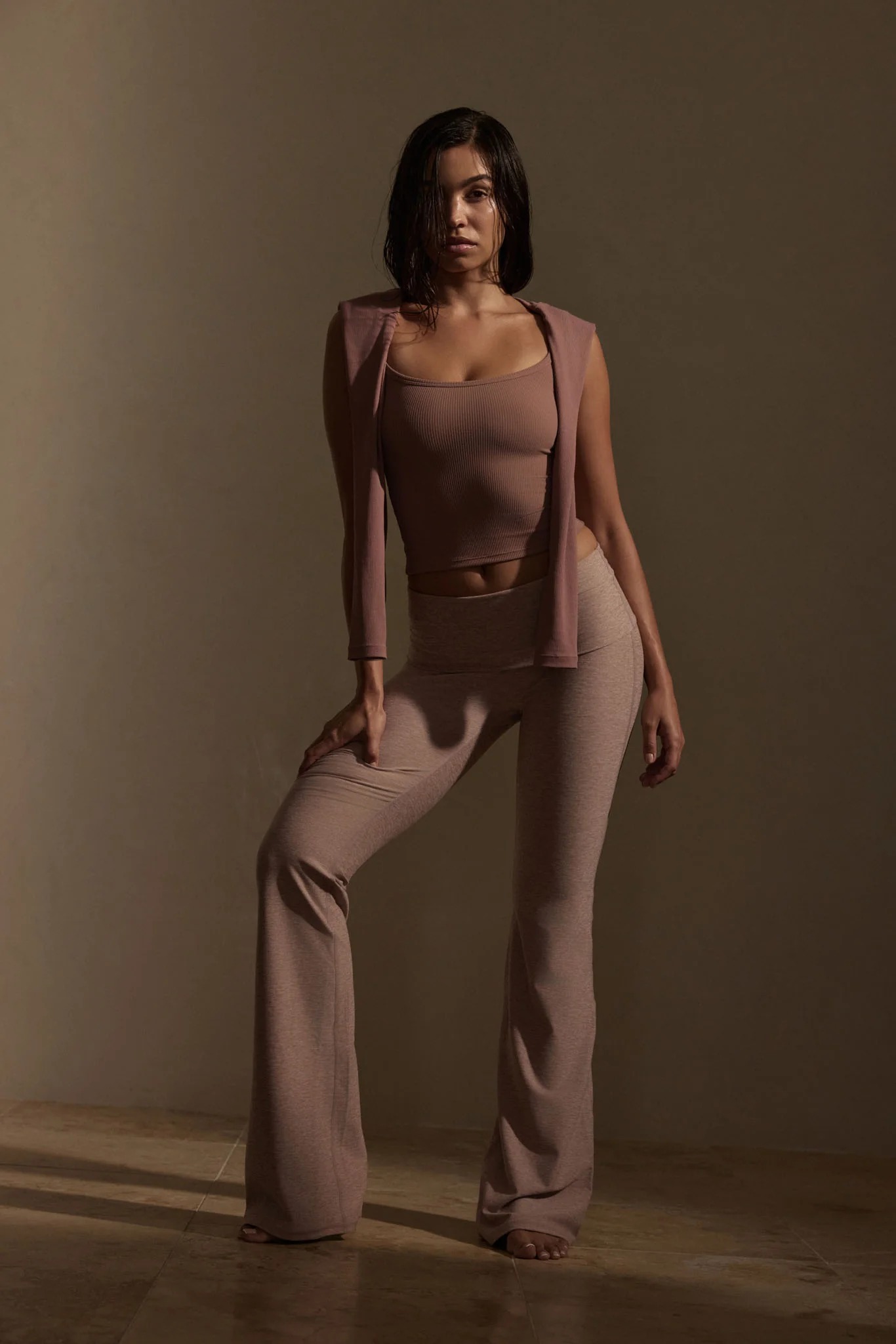 Monday Body, Melrose Flared Legging - Heather Mauve