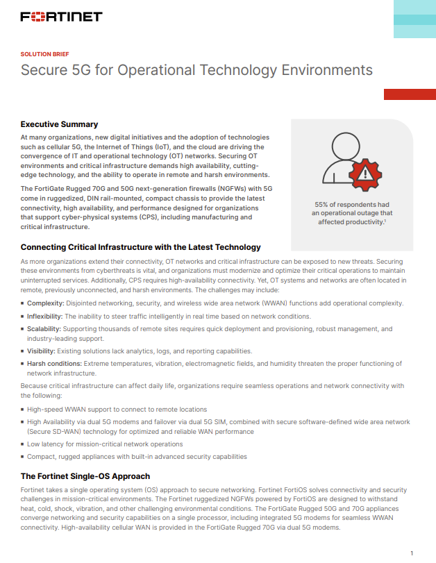 Secure 5G for Operational Technology Environments