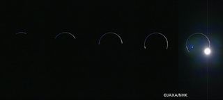 Eclipse Seen by Moon Probe as Earth Blocks Sun 