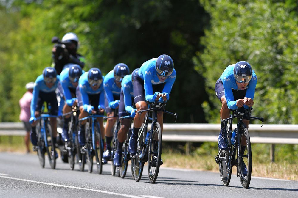 Movistar cracked the top 10 in the Tour de France team time trial