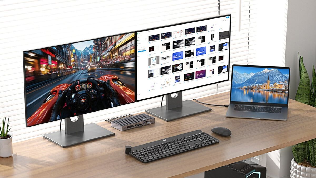What a claim! This KVM docking station switch can handle two 8K monitors - yes, you heard it right, that's 66 million pixels (or 32 Full HD displays)