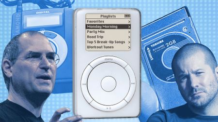 Steve Jobs, Jony Ive and the original iPod in 2001