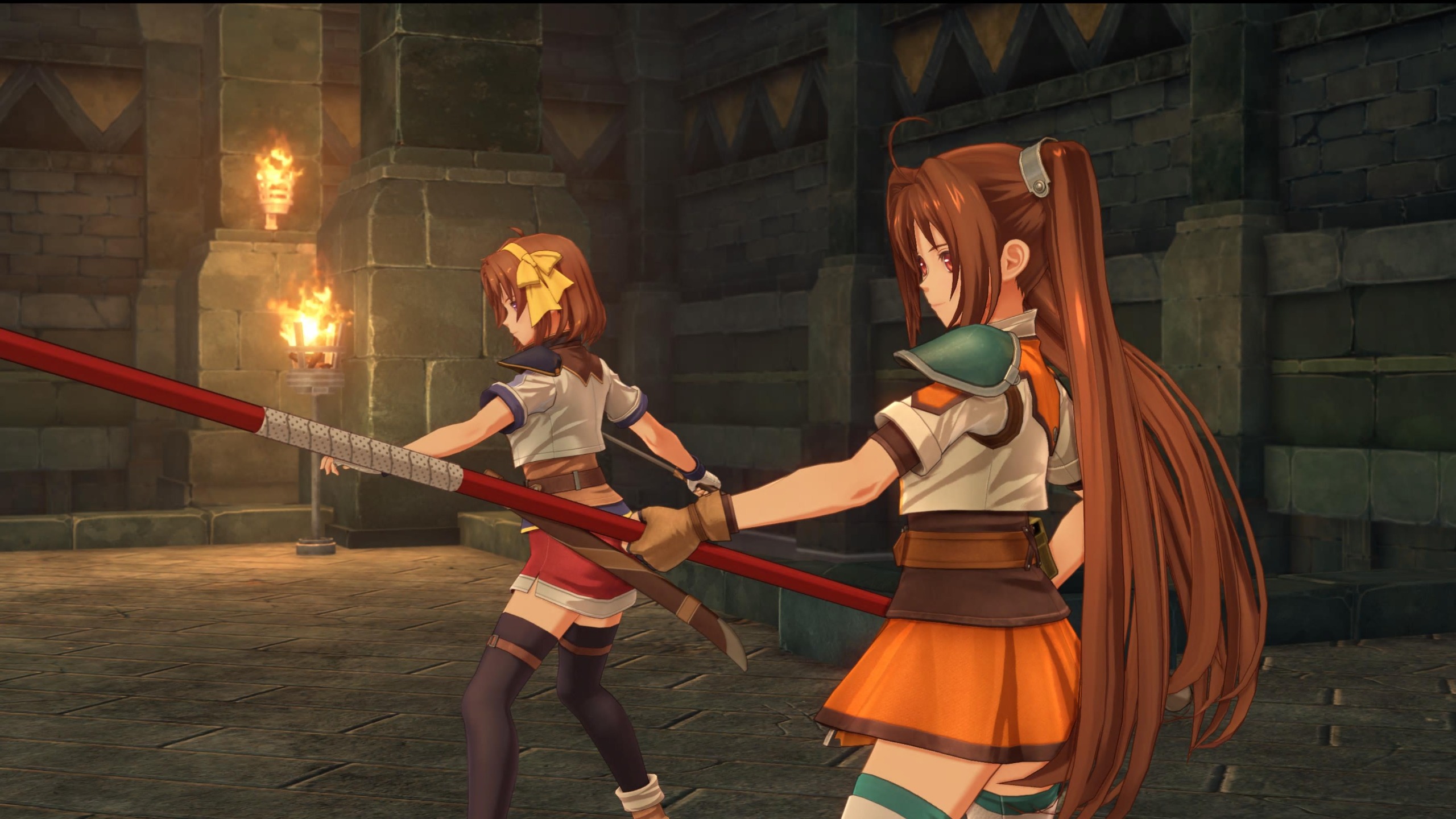 Estelle and Anelace prepare for battle in Trails in the Sky Second Chapter
