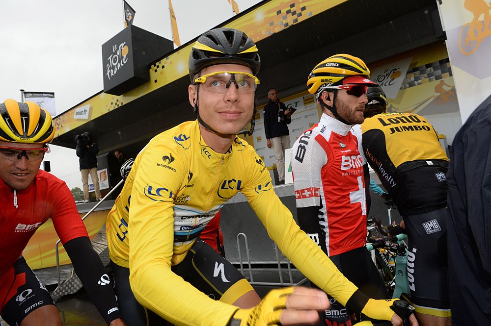 Tony Martin (Etixx-Quickstep) in the maillot jaune