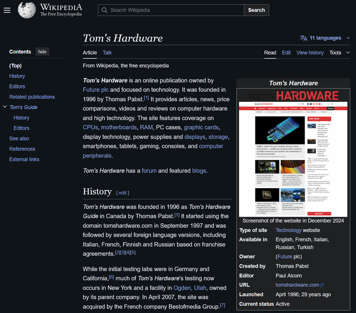 We made it on to Wikipedia