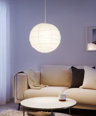 REGOLIT lampshade in lavender room