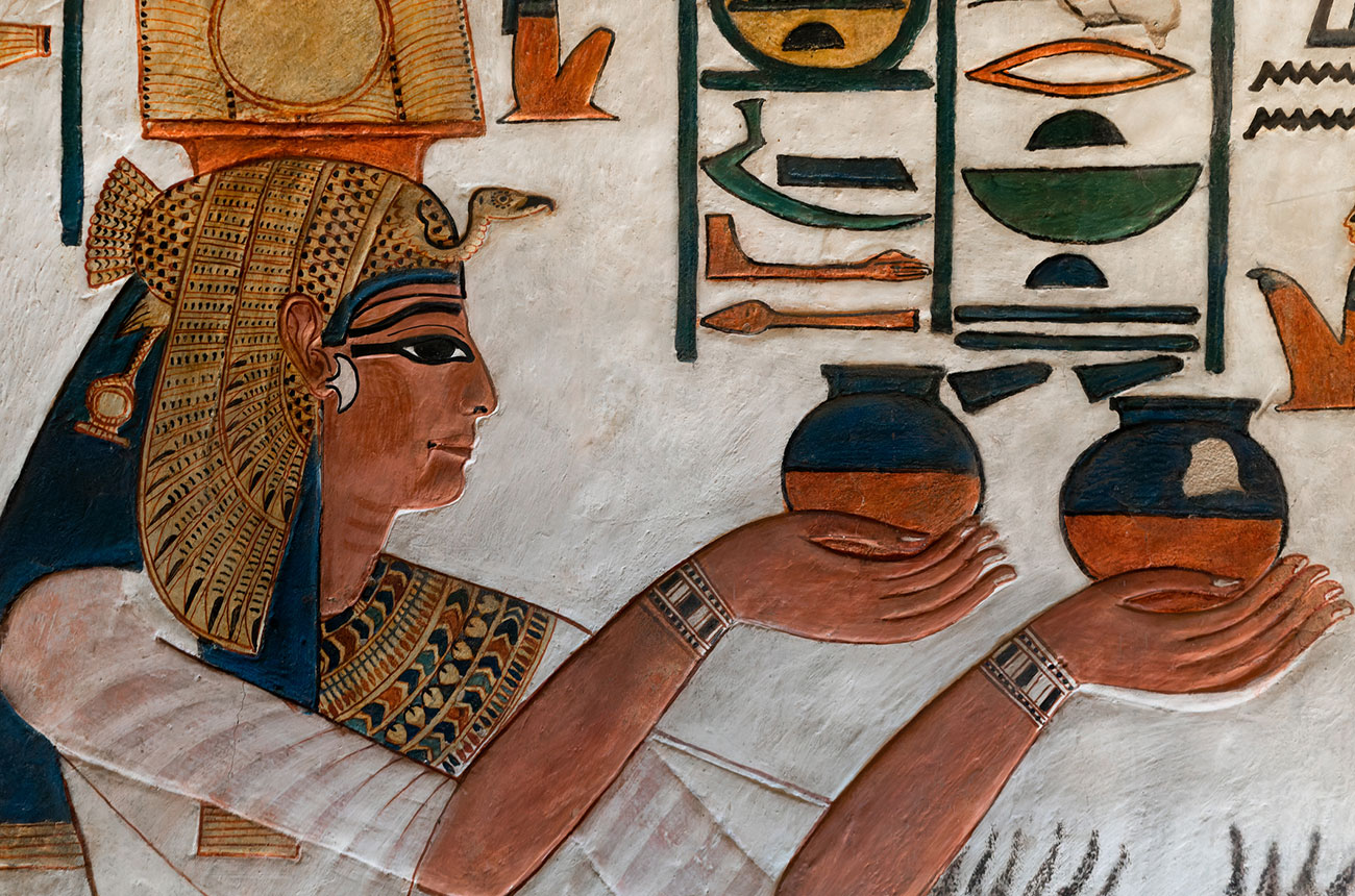 A painting in the tomb of Nefertari