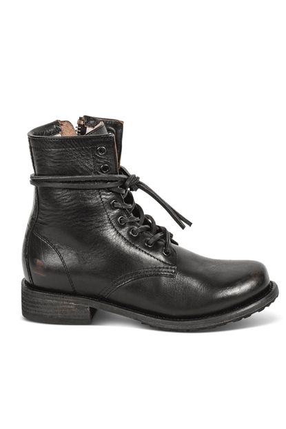 LifeStride Women's Liverpool Combat Boot – Distressed Faux Suede Ankle Bootie With Side Zip - View #9