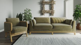 Matching green sofa set