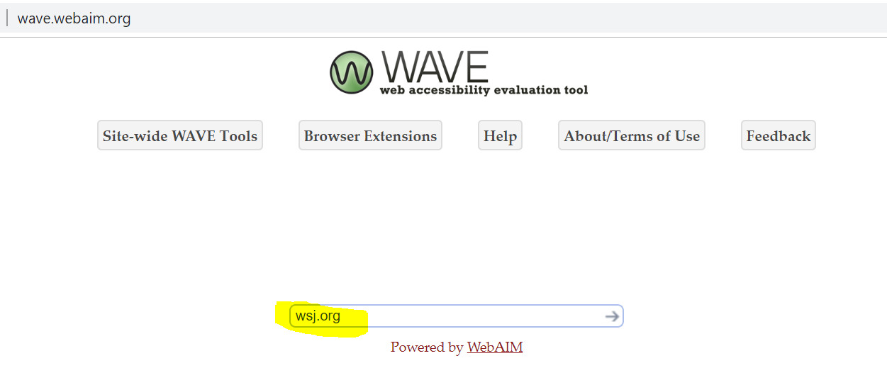 Wave screenshot: Homepage
