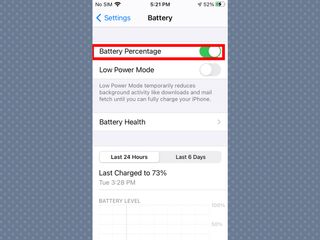 How to show your iPhone battery percentage