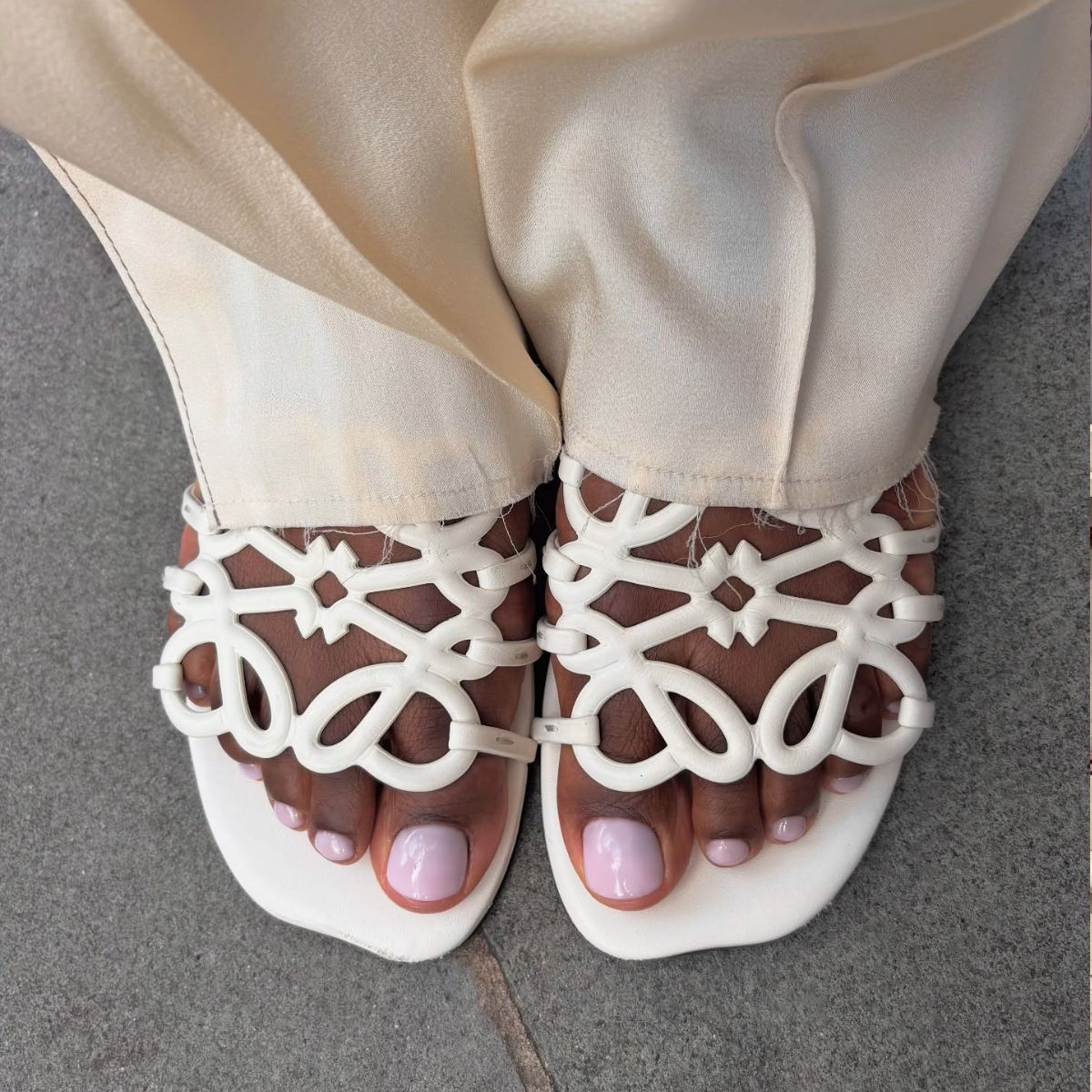 A photo of feet in Loewe sandals