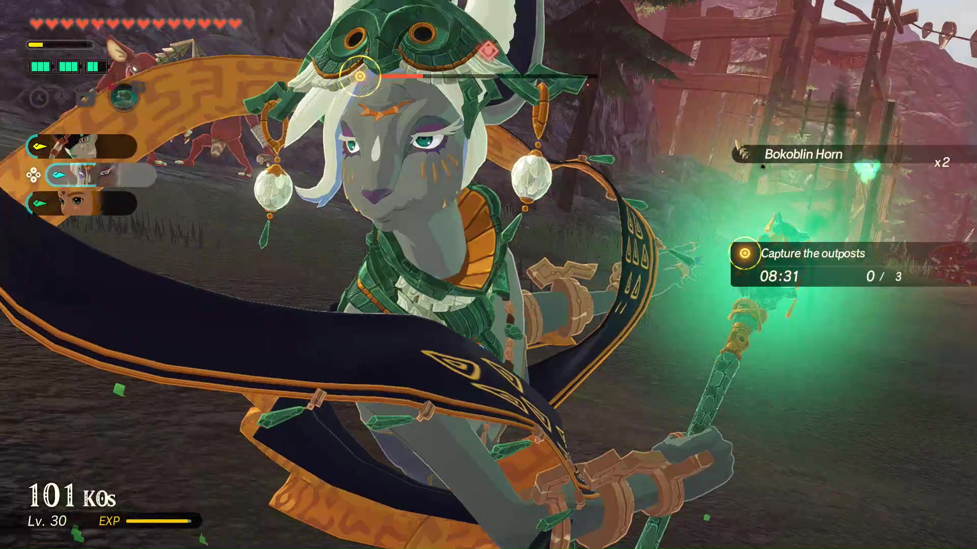 Mineru uses a special move in Hyrule Warriors: Age of Imprisonment