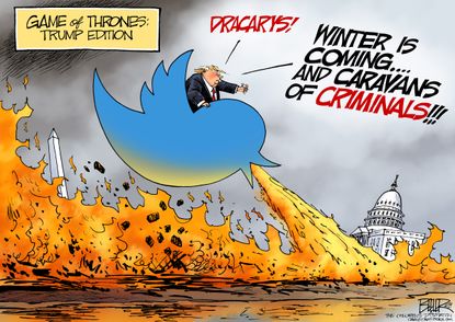 Political Cartoon U.S. Game of Thrones Trump Edition