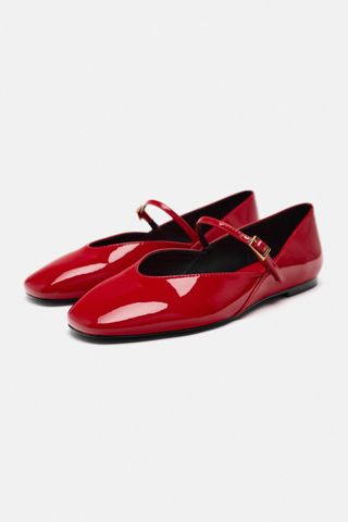 Patent Effect Faux Leather Mary Janes