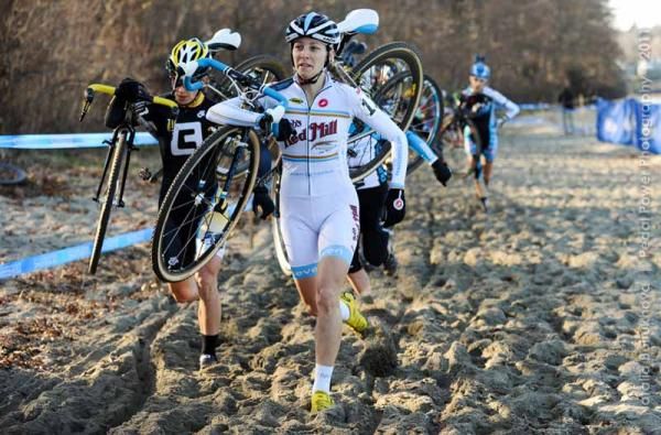 Maureen Bruno Roy leads through the sand