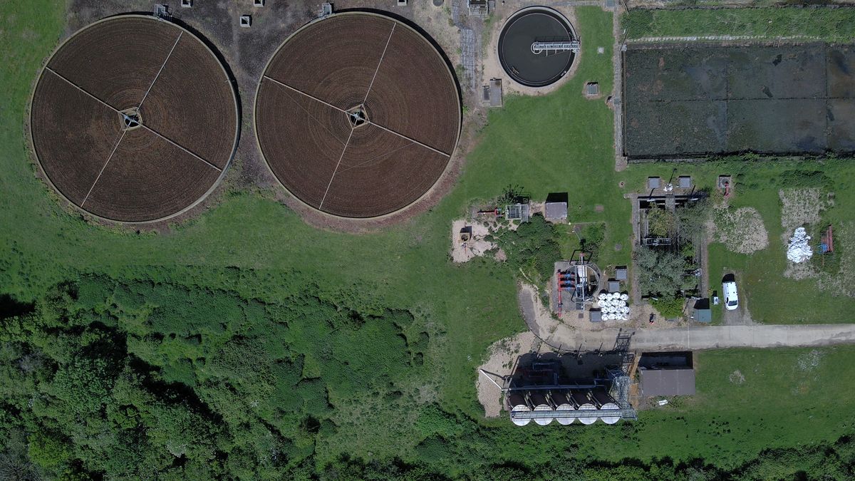 Photo of a water treatment facility taken with the Holy Stone Sirius HS900