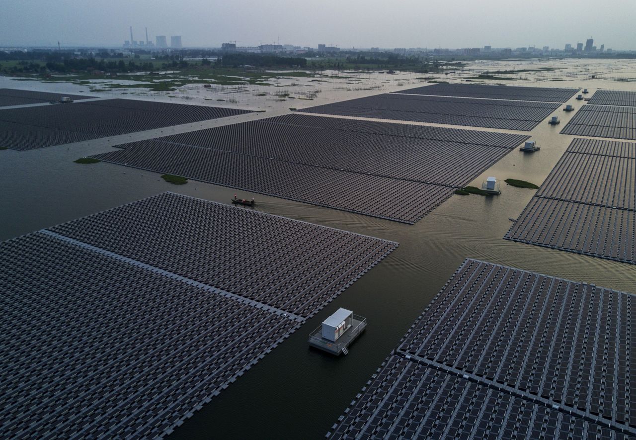 A solar farm in China. 