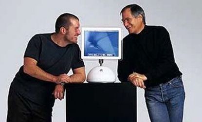 Lead Apple designer, Jonathan Ive, pictured here with one of his early Mac designs and Steve Jobs in an undated photo, may be leaving the company.