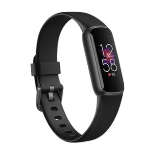 A black Fit Bit Luxe activity tracker