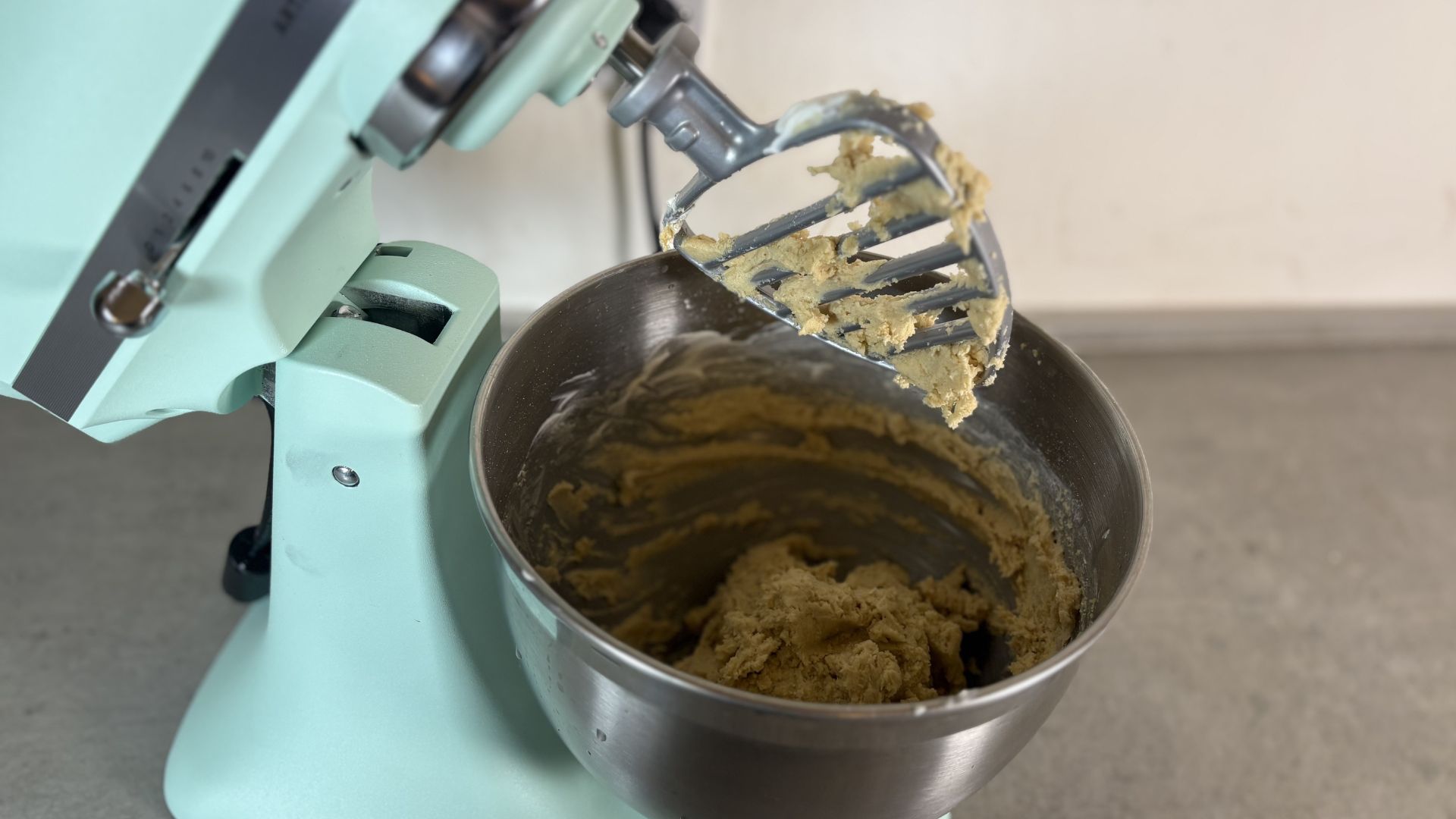 KitchenAid Artisan 4.7L Tilt Head Stand Mixer in Spearmint, the colour of the year for 2026, being tested