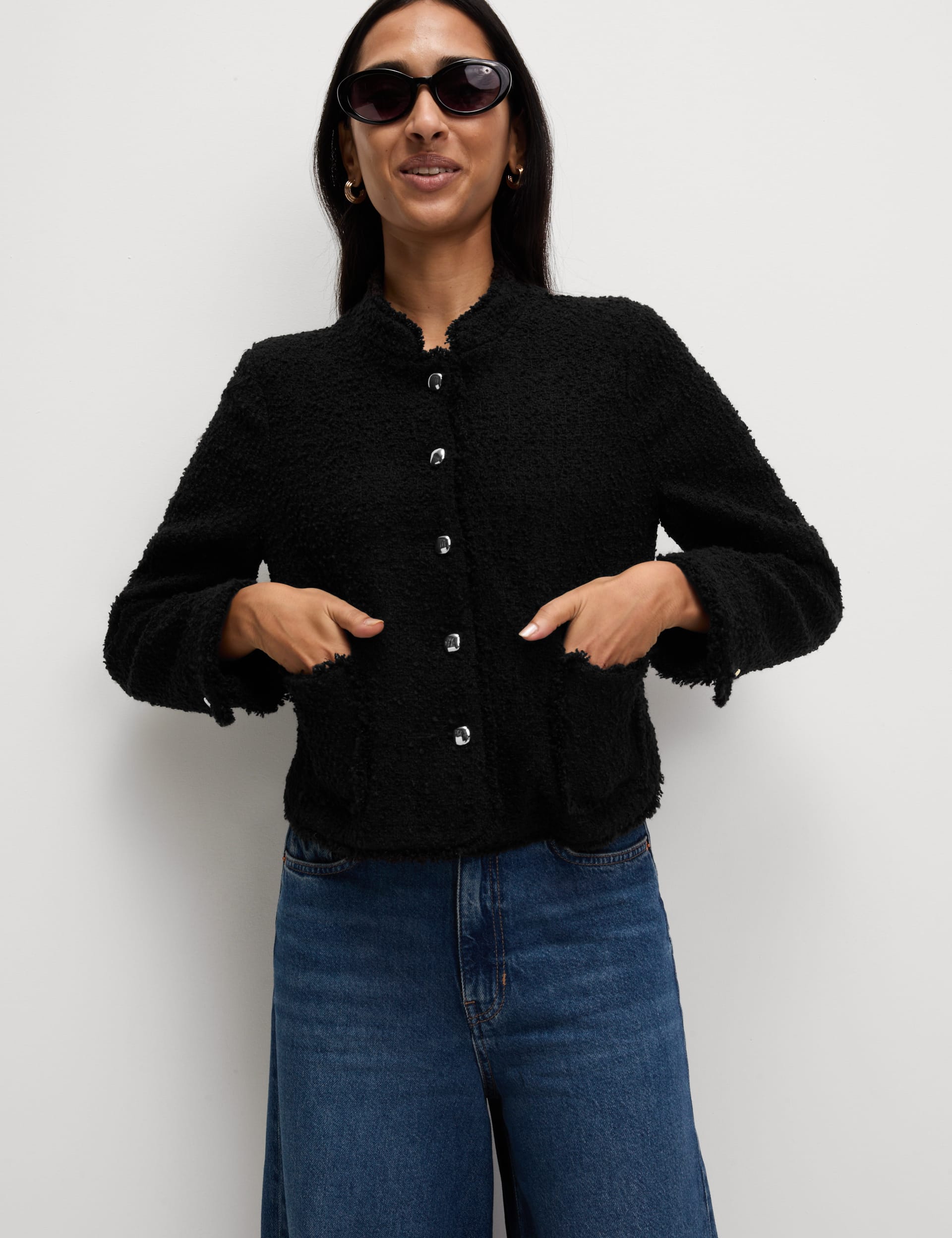 Textured Jacket With Wool