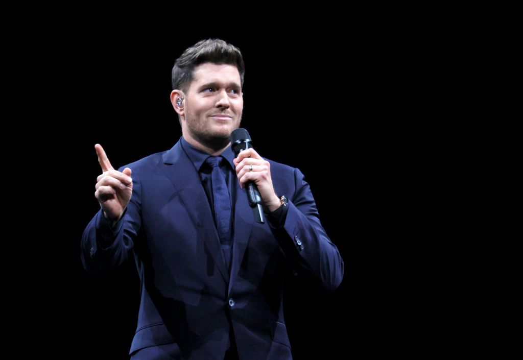 Michael Buble performing on stage