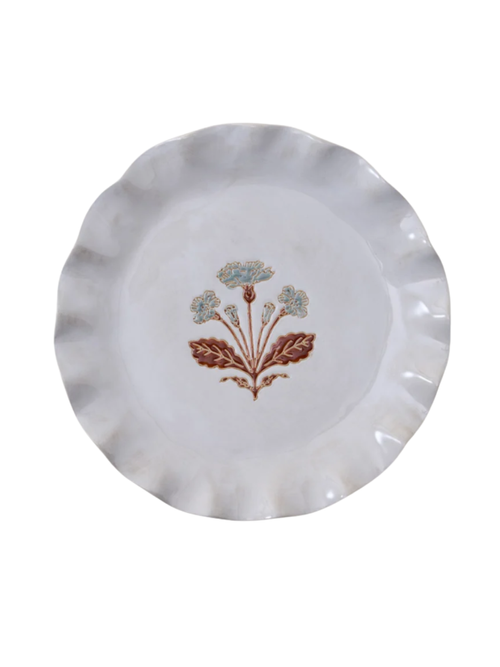 Cream Organic Ruffle Edge Elaine Dessert Plate