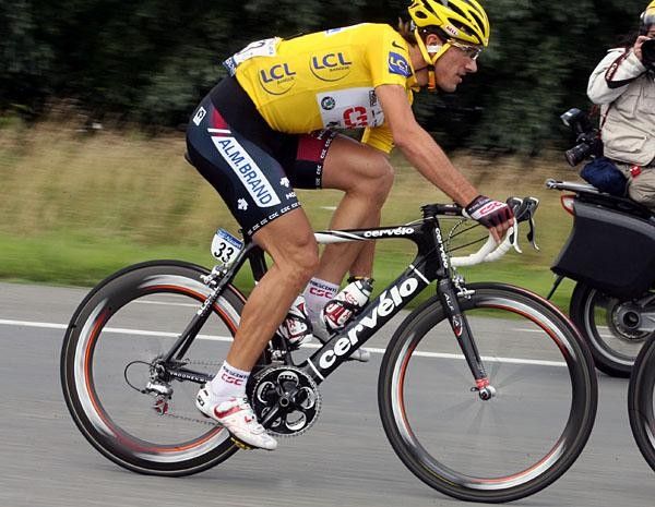 Cancellara looking very fast all kitted out in yellow.