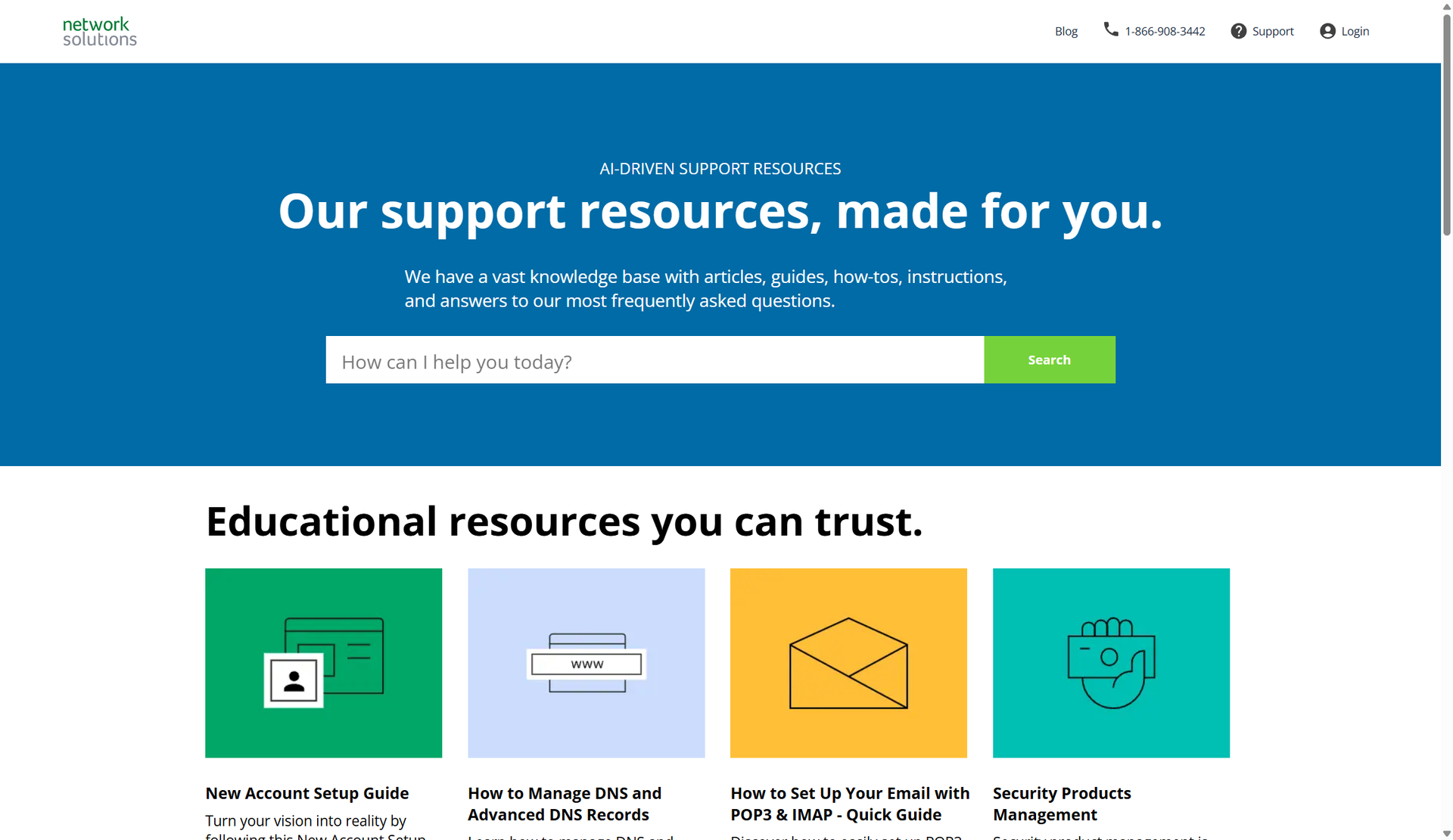 Network Solutions Website Builder support