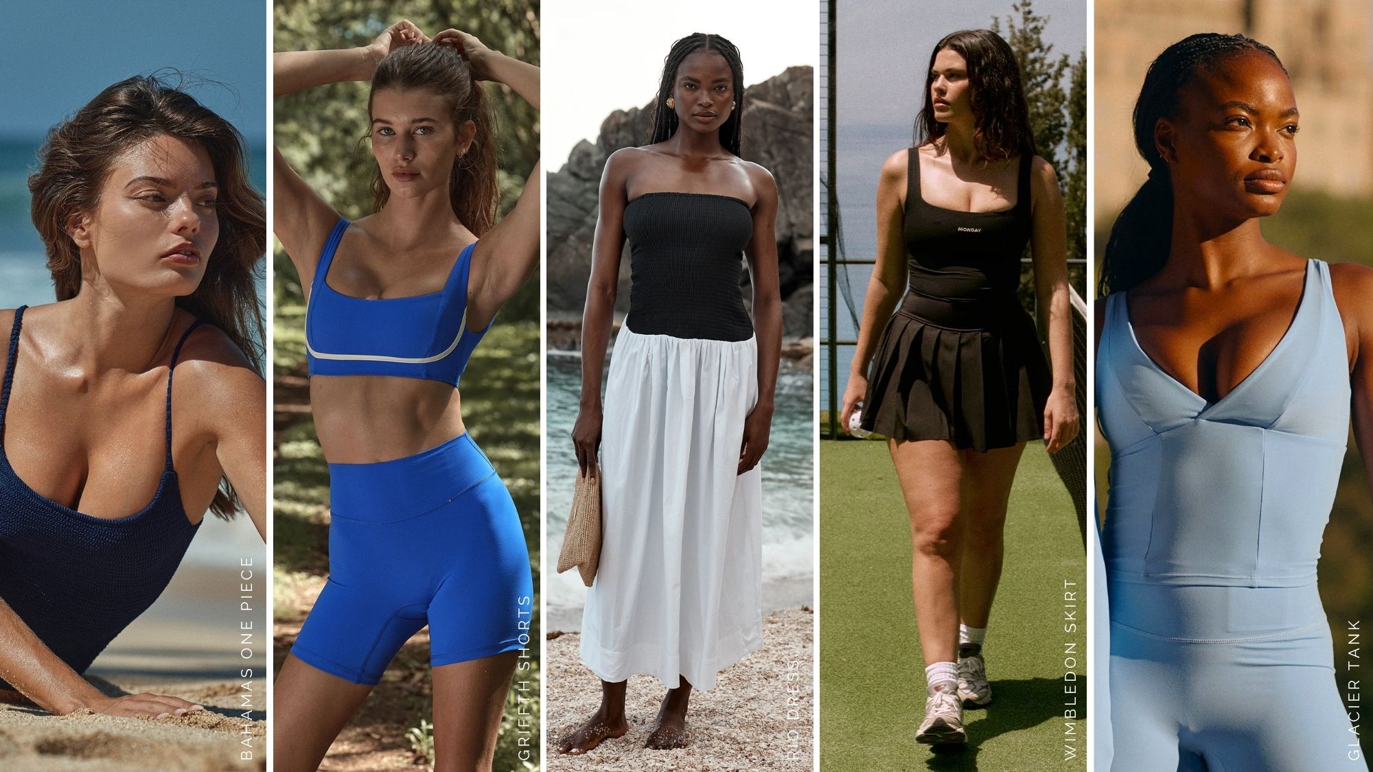 composite of models wearing monday body kit