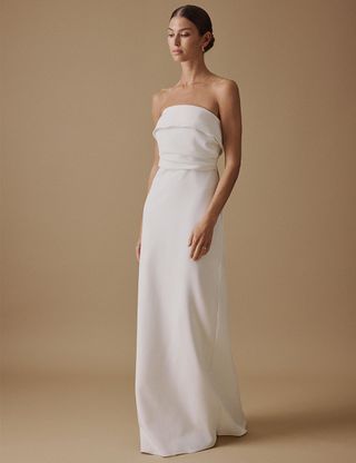 White Bandeau Maxi Lena Bridal Dress