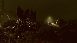 Starfield screenshot showing a monstrous enemy in a dimly-lit environment.